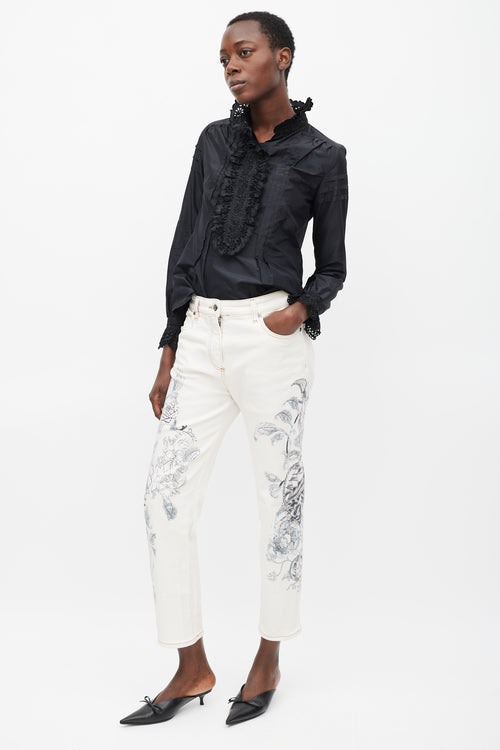 Etro White 
Grey Printed Jeans