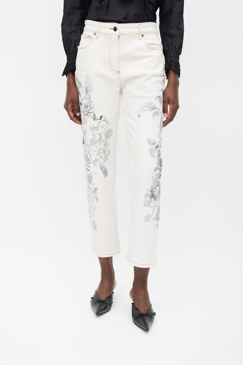 Etro White 
Grey Printed Jeans