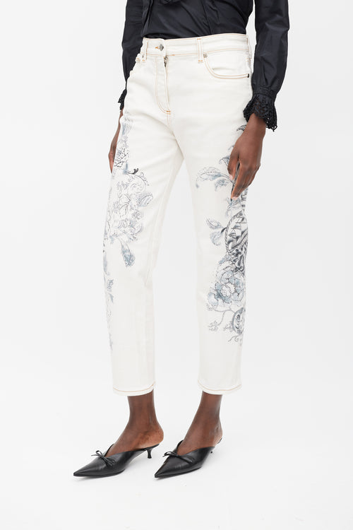 Etro White 
Grey Printed Jeans