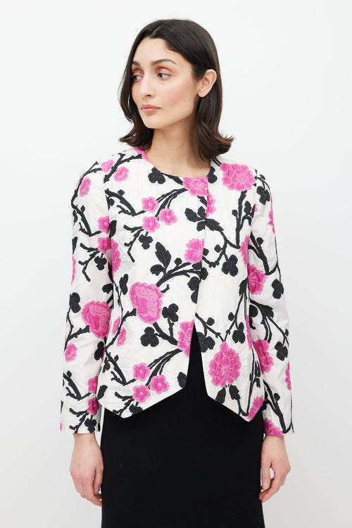 Etro White 
Multicolour Floral Silk Jacket