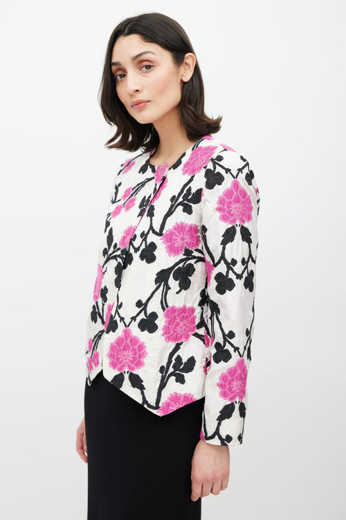 Etro White 
Multicolour Floral Silk Jacket