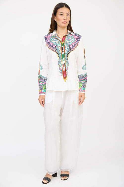 Etro White 
Multicolour Paisley Shirt