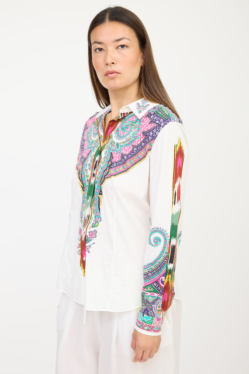 Etro White 
Multicolour Paisley Shirt