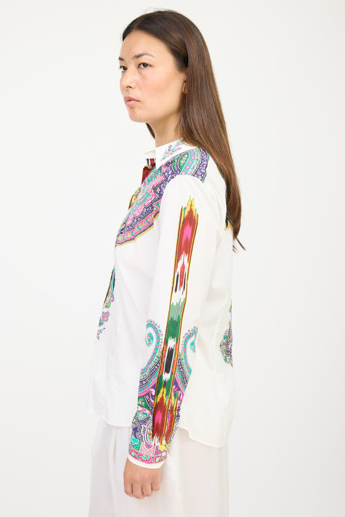 Etro White 
Multicolour Paisley Shirt