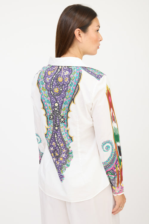 Etro White 
Multicolour Paisley Shirt