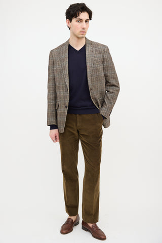 Etro Wool Houndstooth Plaid Blazer