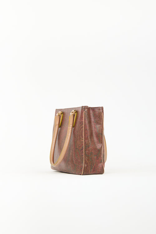 Etro Brown Leather Paisley Bag