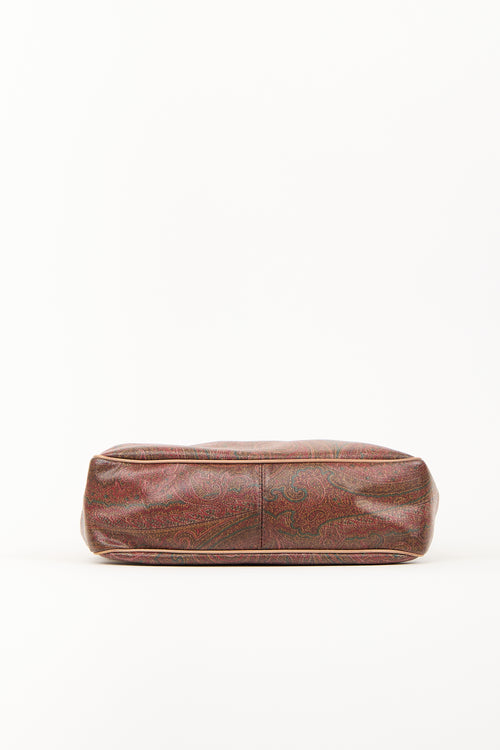 Etro Brown Leather Paisley Bag