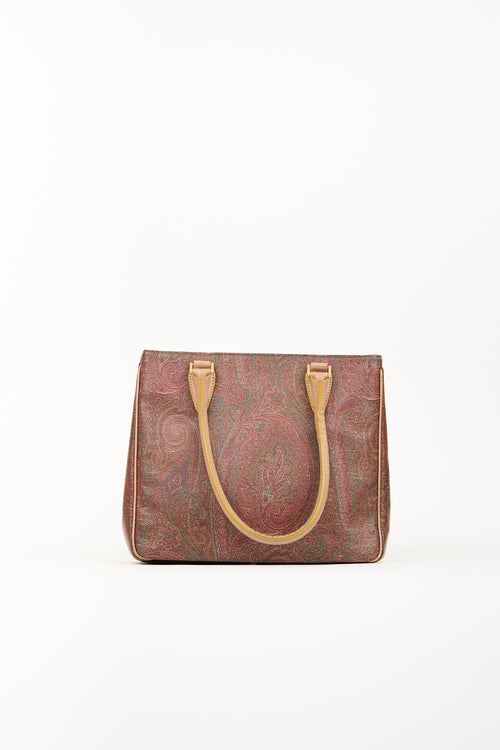 Etro Brown Leather Paisley Bag