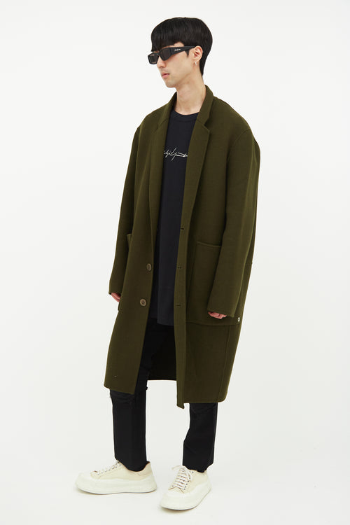 Études Green Wool Coat