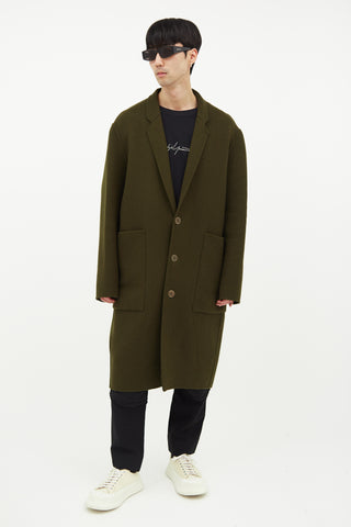 Études Green Wool Coat