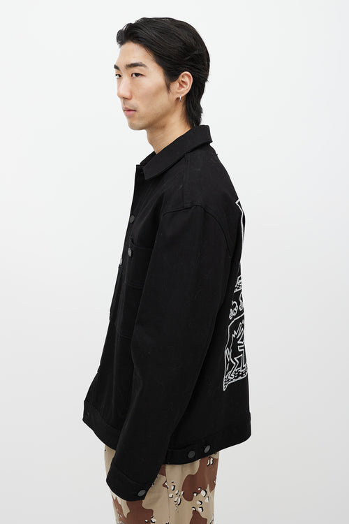 Etudes X Keith Haring Black Embroidered Jacket