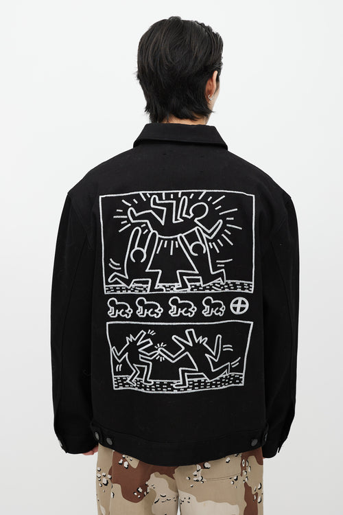 Etudes X Keith Haring Black Embroidered Jacket