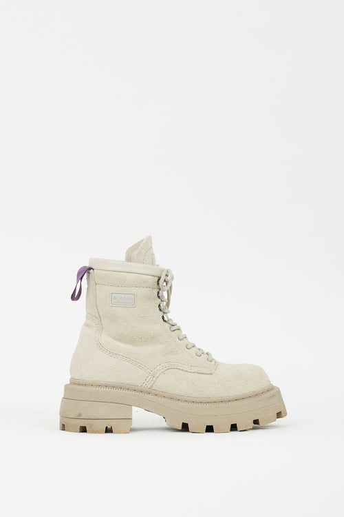 Eytys Beige Suede Michigan Combat Boot