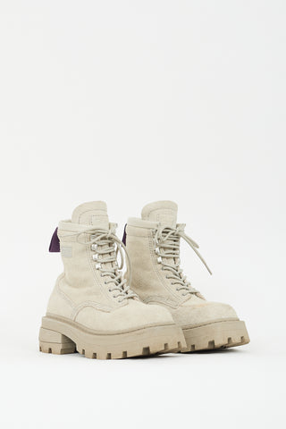 Eytys Beige Suede Michigan Combat Boot