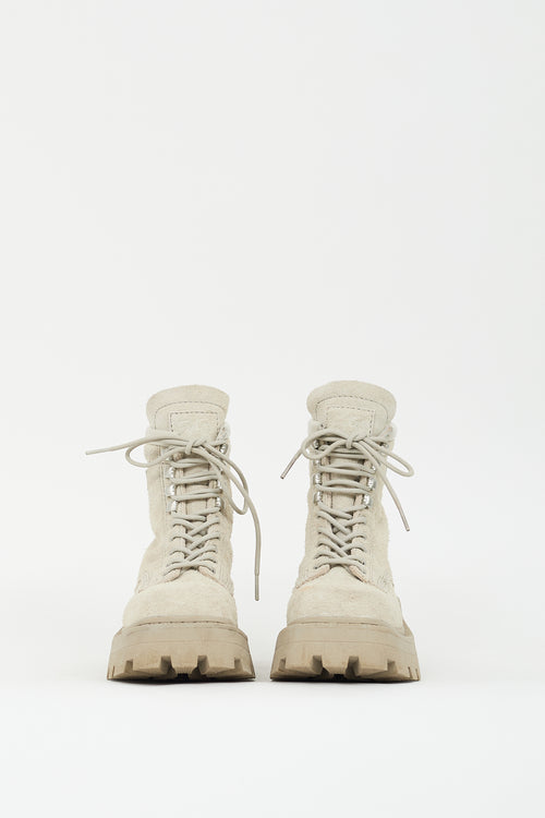 Eytys Beige Suede Michigan Combat Boot