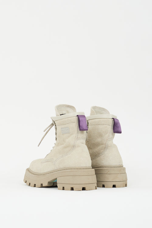 Eytys Beige Suede Michigan Combat Boot