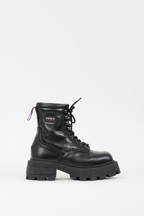 Eytys Black Leather Michigan Combat Boot