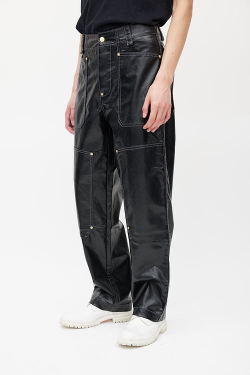 Eytys Black Vegan Patent Leather Trouser