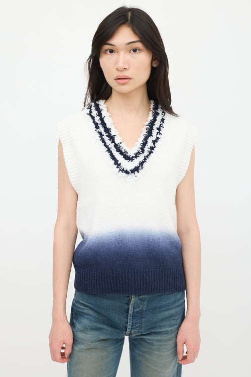 Eytys Cream 
Navy Knit Ombre Vest