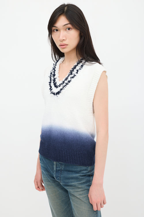 Eytys Cream 
Navy Knit Ombre Vest