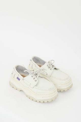 Eytys White Leather Mykonos Platform Oxford