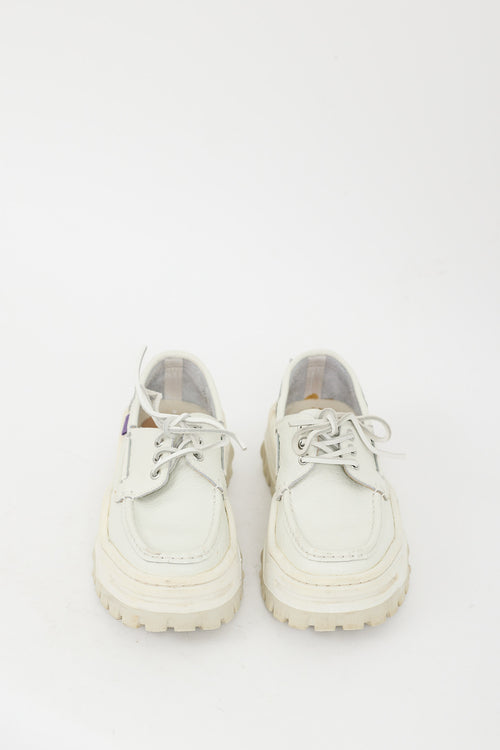 Eytys White Leather Mykonos Platform Oxford