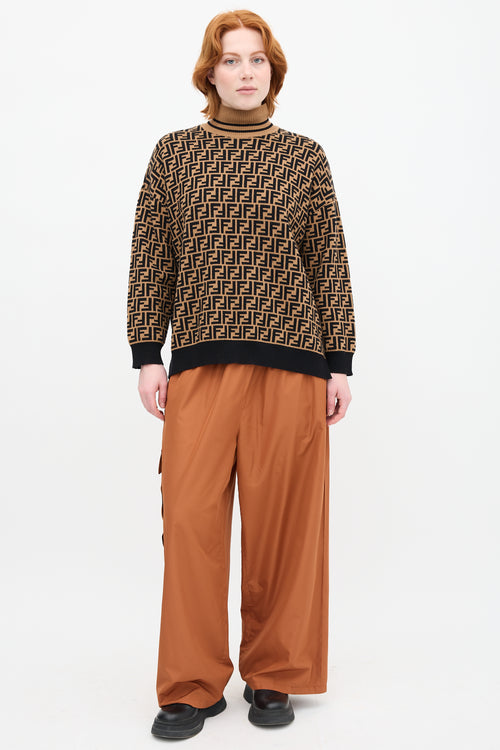 Fendi Brown 
Black Cashmere Zucca Sweater