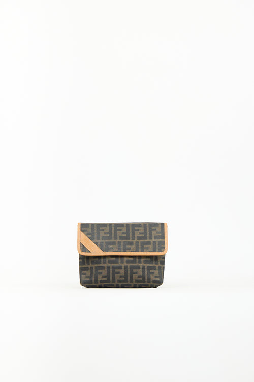 Fendi Brown Canvas 
Leather Zucca Crossbody Bag