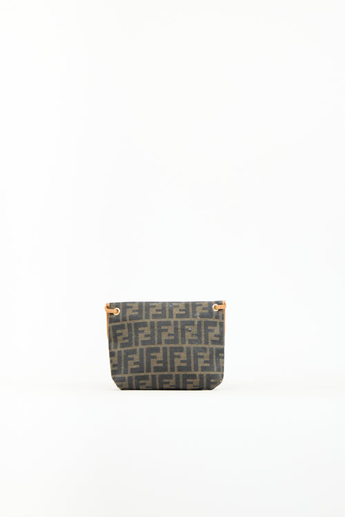 Fendi Brown Canvas 
Leather Zucca Crossbody Bag