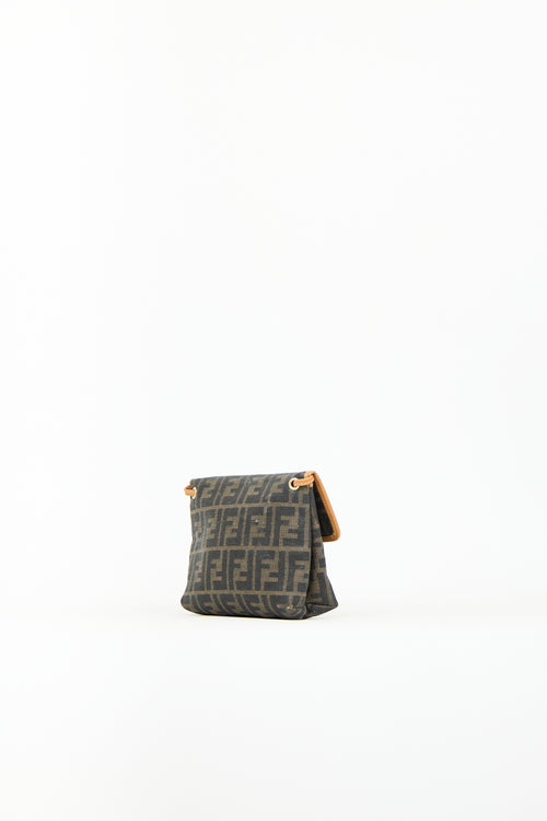 Fendi Brown Canvas 
Leather Zucca Crossbody Bag