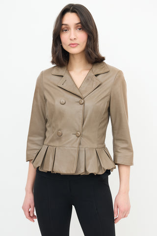 Fendi Leather Peplum Blazer