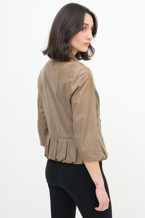 Fendi Leather Peplum Blazer