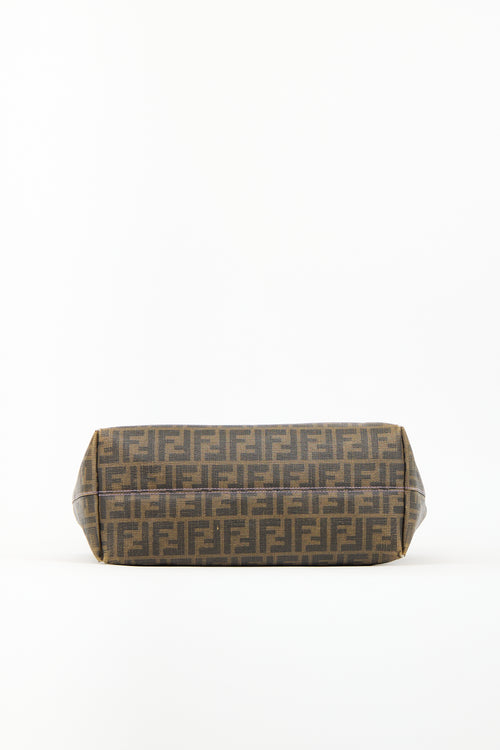 Fendi Brown Coated Canvas Zucca Roll Tote Bag