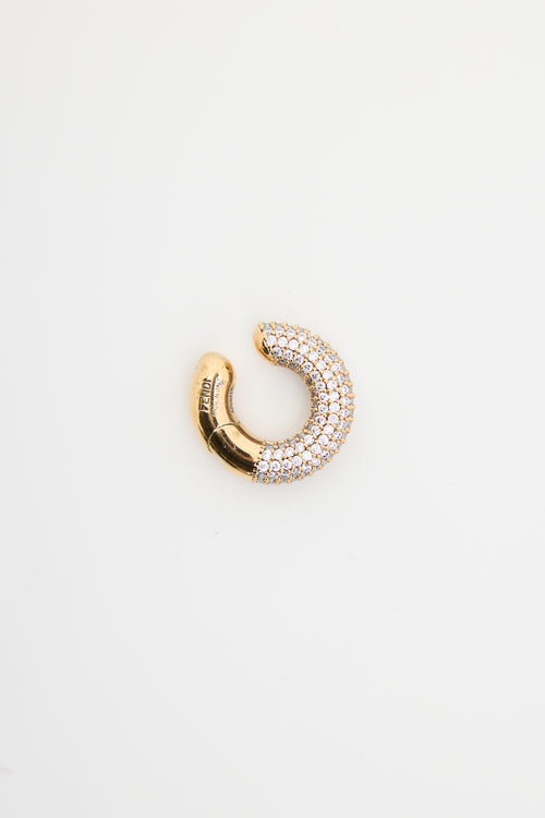 Fendi Gold 
Crystal Cuff Single Earring