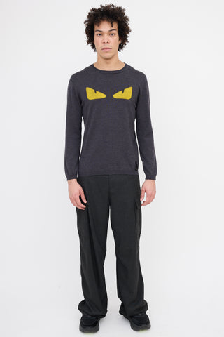 Fendi Wool Monster Eyes Sweater