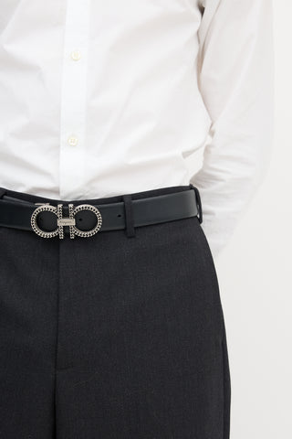 Ferragamo Leather Chainlink Logo Belt