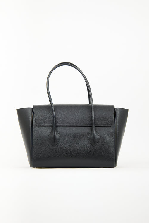 Ferragamo Black Leather East West XL Tote Bag