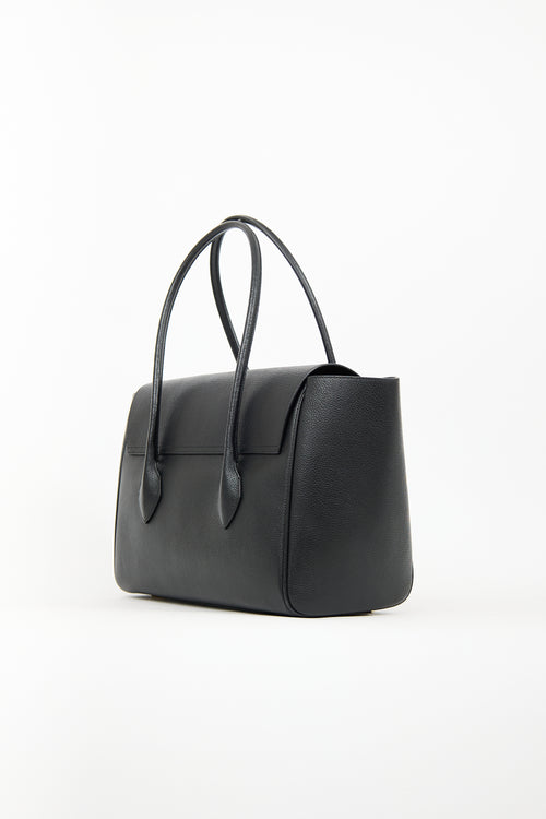 Ferragamo Black Leather East West XL Tote Bag