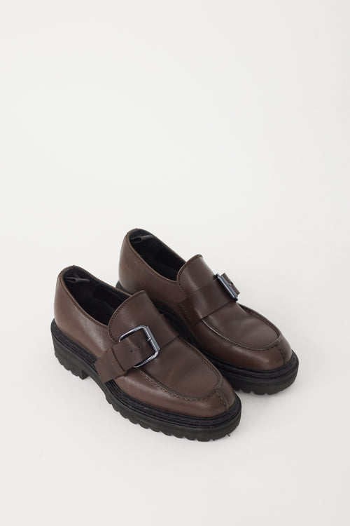 Officine Creative Brown 
Silver Leather Chunky Loafer