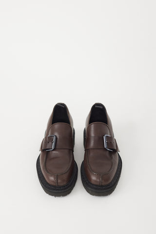 Officine Creative Brown 
Silver Leather Chunky Loafer