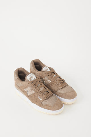 New Balance Brown 
White Suede 550 Sneaker