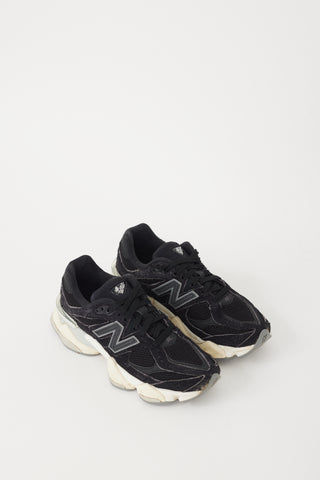 New Balance Black 
White Leather 9060 Chunky Sneaker