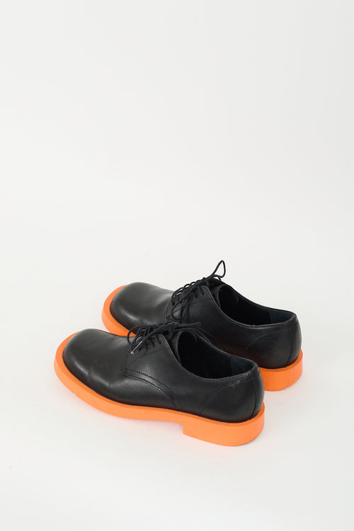 Camper Black 
Orange Leather Oxfords