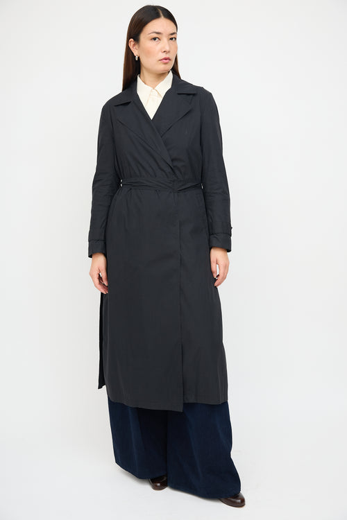 Filippa K Black Belted Wrap Trench Coat