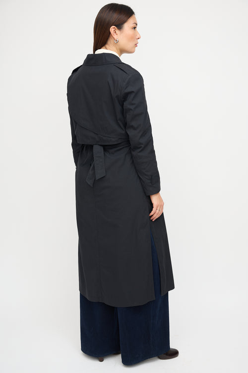 Filippa K Black Belted Wrap Trench Coat