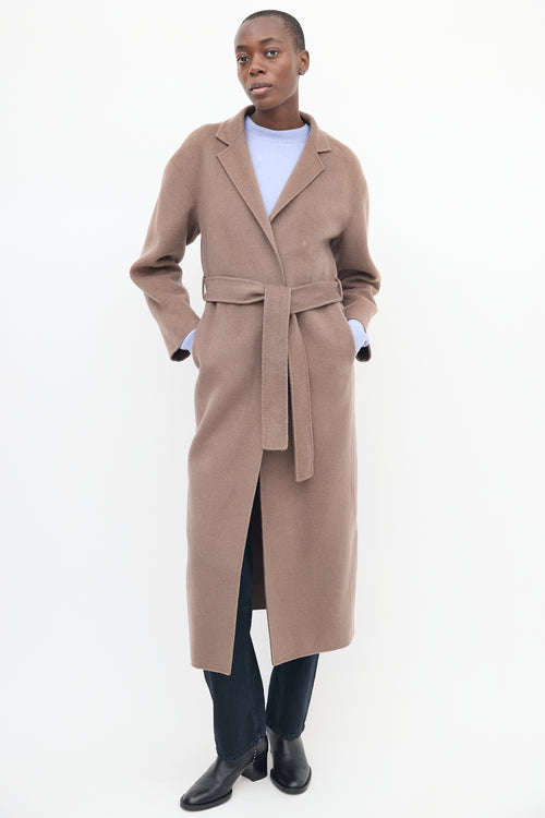 Filippa K Brown Belted Long Coat