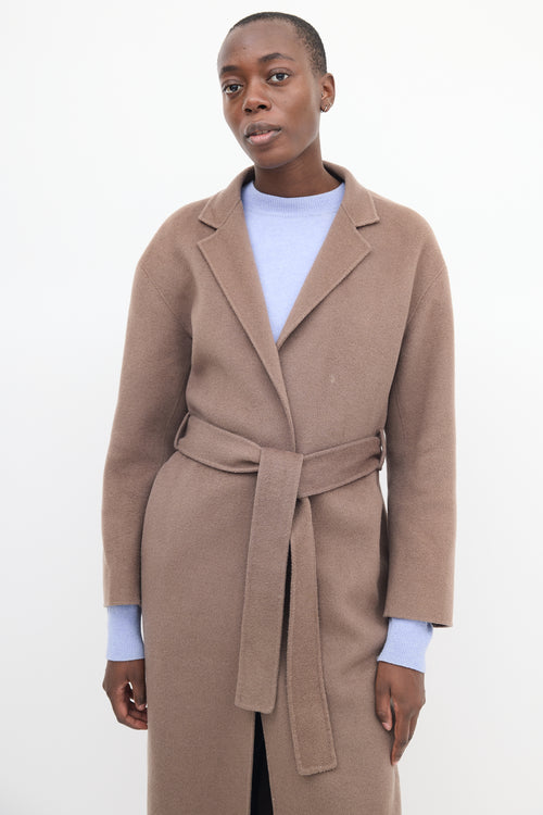 Filippa K Brown Belted Long Coat