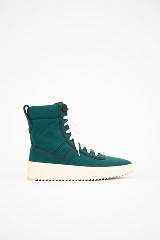 Fear of God Green Neoprene High Top Sneaker