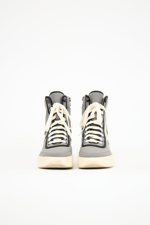 Fear of God Grey Neoprene High Top Sneaker